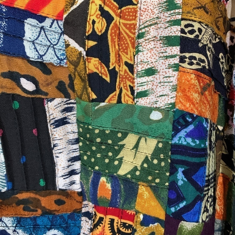 We Be Bop Patchwork Multicolor Vtg Lined Topper/J… - image 4